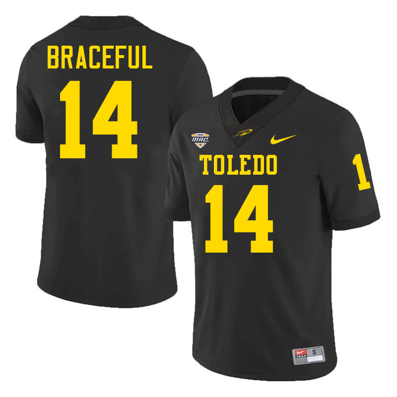 Tashi Braceful Toledo Jersey,Toledo Rockets College Football Jersey Youth College-Black